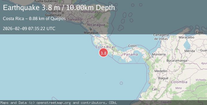 Map of OFF COAST OF COSTA RICA
