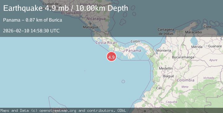 Map of OFF COAST OF COSTA RICA