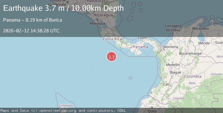Map of OFF COAST OF COSTA RICA