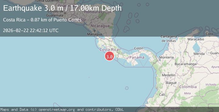 Map of OFF COAST OF COSTA RICA