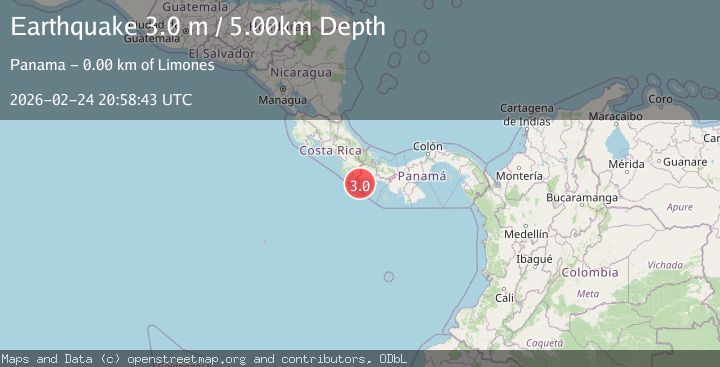 Map of PANAMA-COSTA RICA BORDER REGION