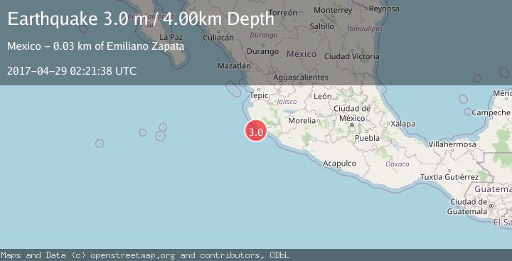 Map of OFFSHORE JALISCO, MEXICO