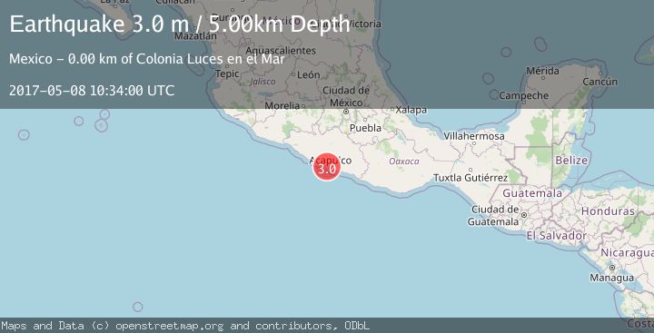 Map of OFFSHORE GUERRERO, MEXICO