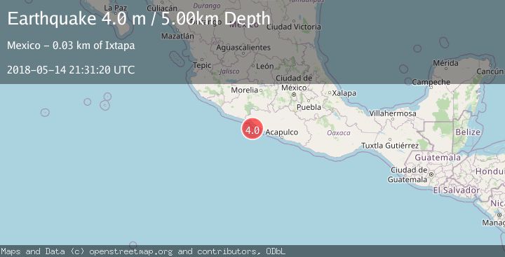 Map of OFFSHORE GUERRERO, MEXICO