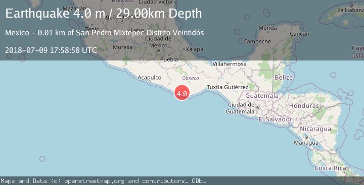 Map of OAXACA, MEXICO