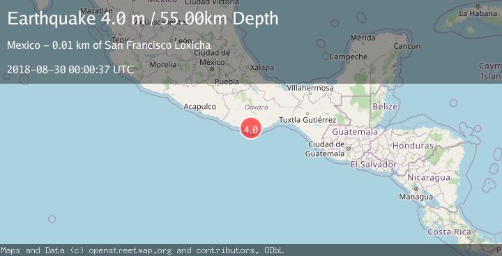 Map of OAXACA, MEXICO