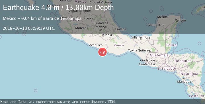 Map of OFFSHORE GUERRERO, MEXICO