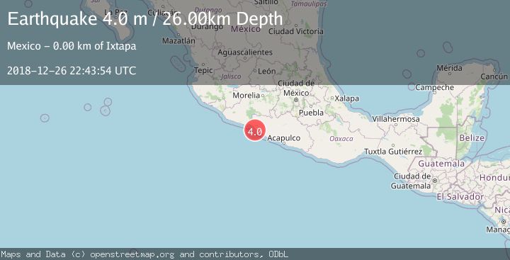 Map of OFFSHORE GUERRERO, MEXICO