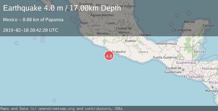 Map of OFFSHORE GUERRERO, MEXICO