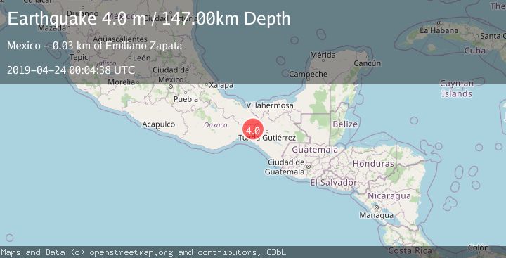 Map of OAXACA, MEXICO