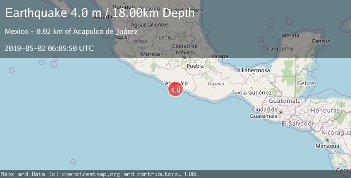 Map of OFFSHORE GUERRERO, MEXICO