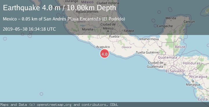 Map of OFFSHORE GUERRERO, MEXICO