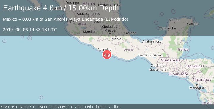 Map of OFFSHORE GUERRERO, MEXICO