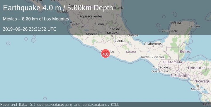 Map of OFFSHORE GUERRERO, MEXICO