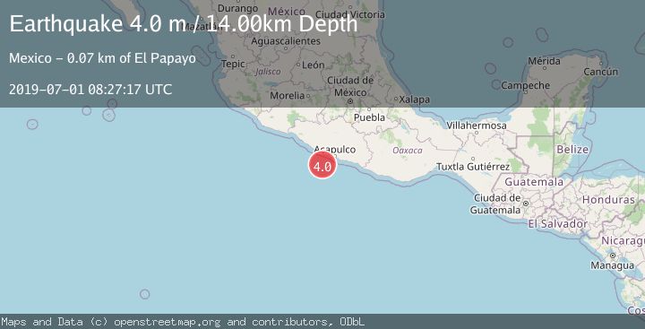 Map of OFFSHORE GUERRERO, MEXICO