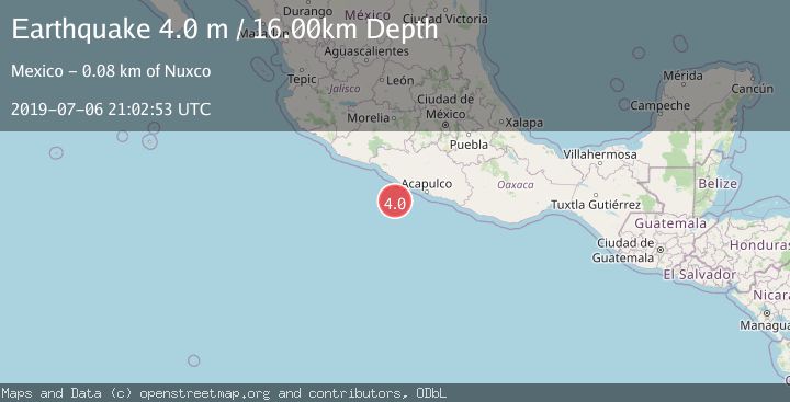 Map of OFFSHORE GUERRERO, MEXICO