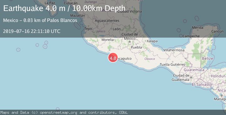 Map of OFFSHORE GUERRERO, MEXICO