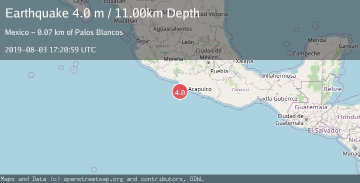 Map of OFFSHORE GUERRERO, MEXICO