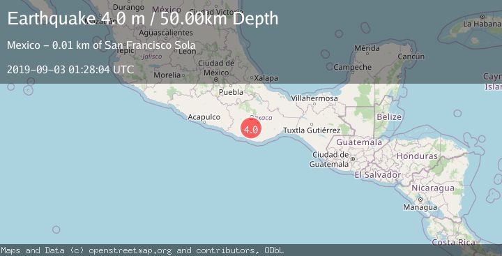 Map of OAXACA, MEXICO
