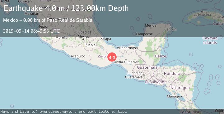 Map of OAXACA, MEXICO