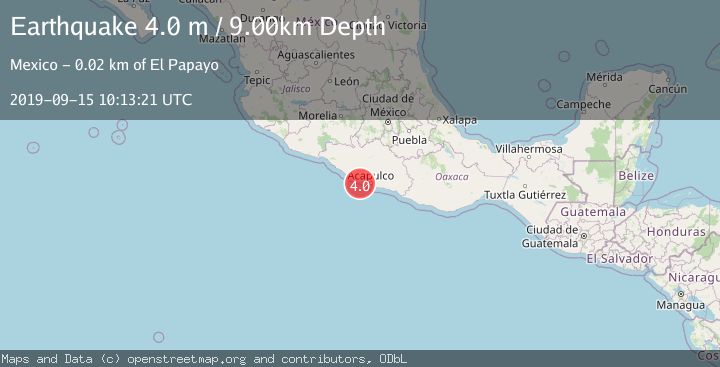 Map of OFFSHORE GUERRERO, MEXICO