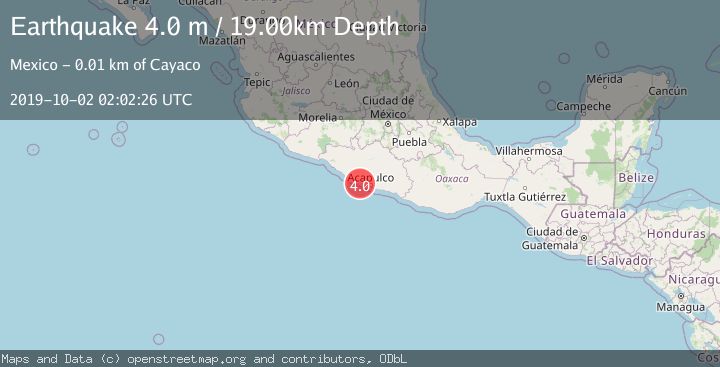 Map of OFFSHORE GUERRERO, MEXICO