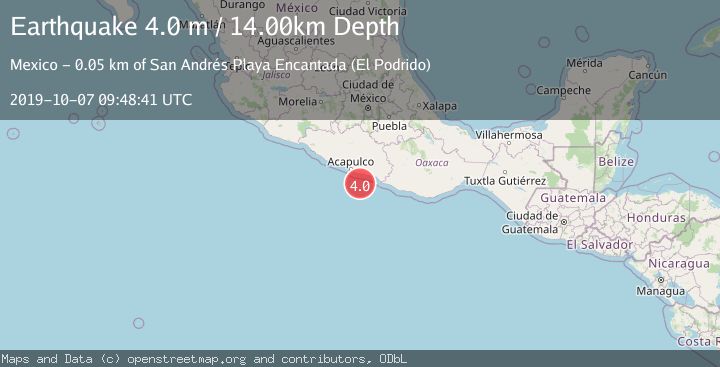 Map of OFFSHORE GUERRERO, MEXICO