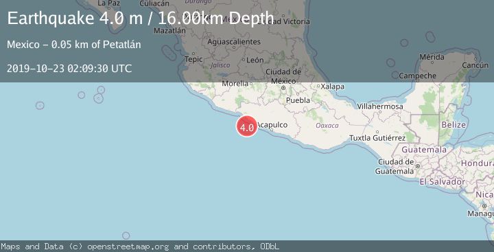 Map of OFFSHORE GUERRERO, MEXICO