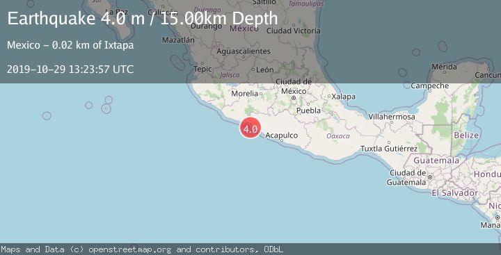 Map of OFFSHORE GUERRERO, MEXICO