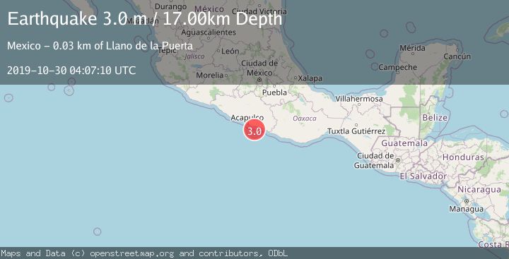 Map of OFFSHORE GUERRERO, MEXICO