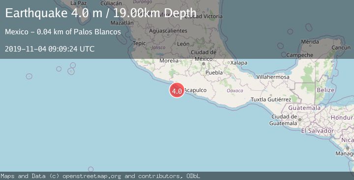 Map of OFFSHORE GUERRERO, MEXICO