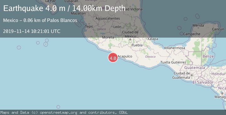 Map of OFFSHORE GUERRERO, MEXICO