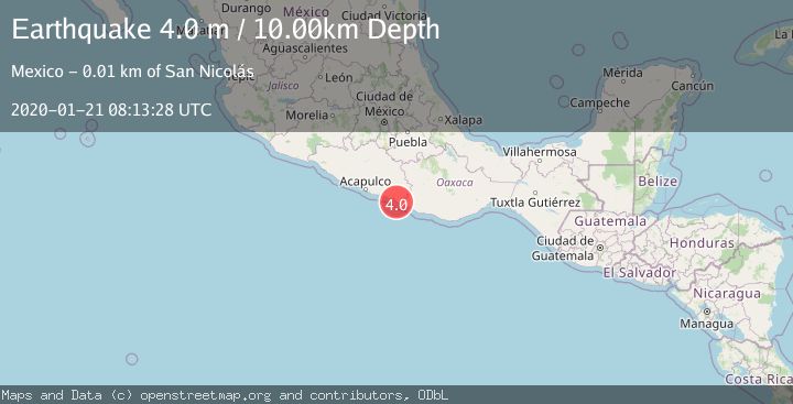 Map of OFFSHORE GUERRERO, MEXICO