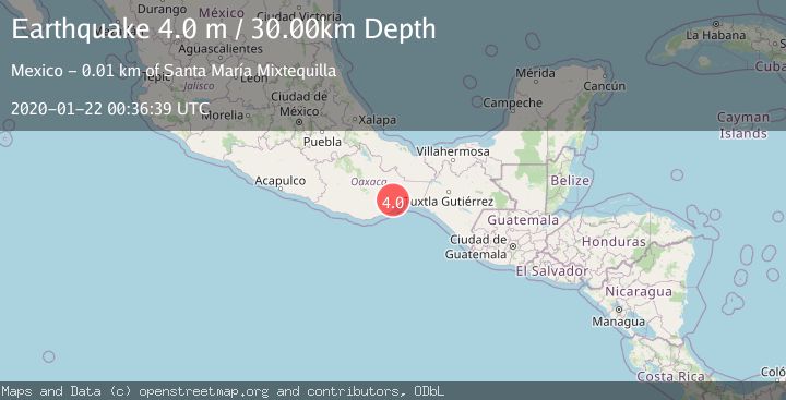 Map of OAXACA, MEXICO