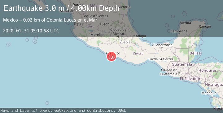 Map of OFFSHORE GUERRERO, MEXICO