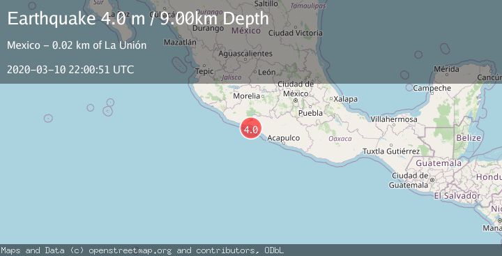 Map of OFFSHORE GUERRERO, MEXICO