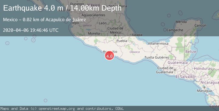 Map of OFFSHORE GUERRERO, MEXICO