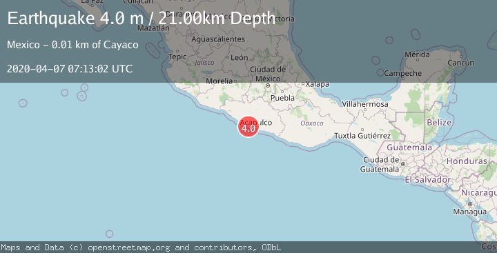 Map of OFFSHORE GUERRERO, MEXICO