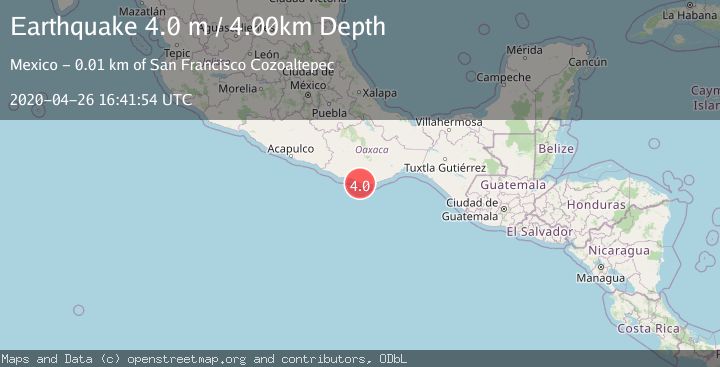Map of OFFSHORE OAXACA, MEXICO