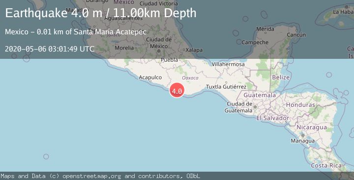 Map of OAXACA, MEXICO