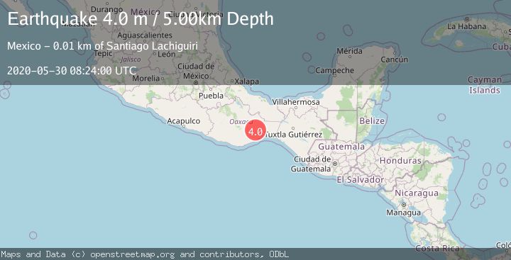 Map of OAXACA, MEXICO