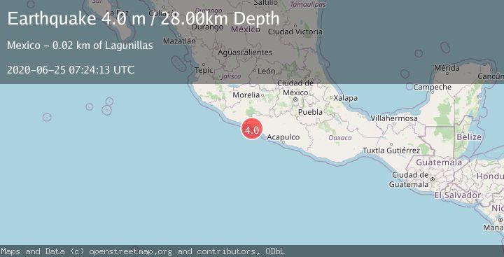 Map of OFFSHORE GUERRERO, MEXICO