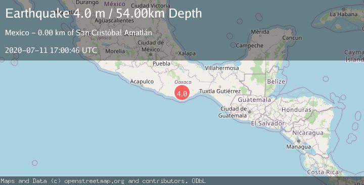 Map of OAXACA, MEXICO