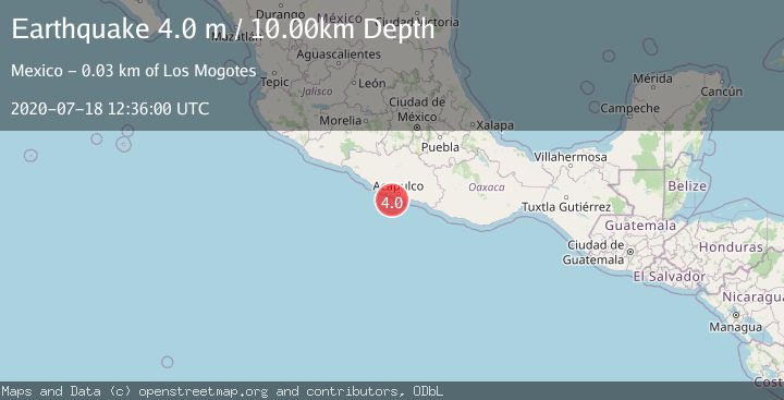 Map of OFFSHORE GUERRERO, MEXICO