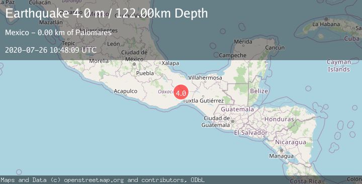 Map of OAXACA, MEXICO