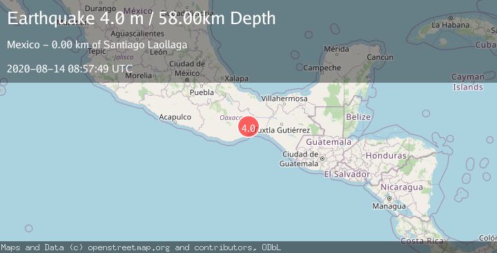 Map of OAXACA, MEXICO