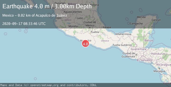 Map of OFFSHORE GUERRERO, MEXICO