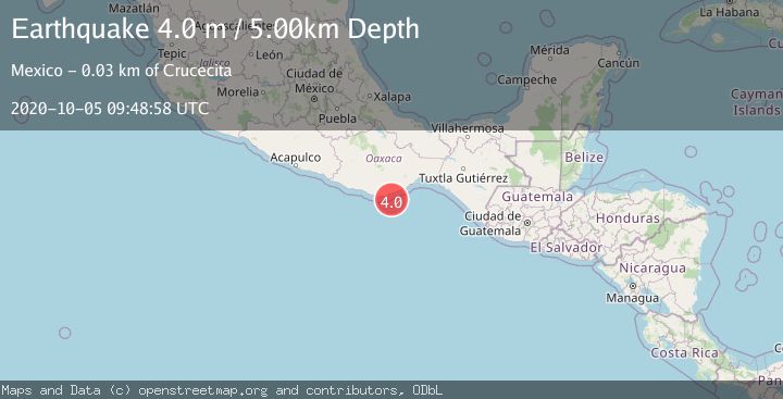 Map of OFFSHORE OAXACA, MEXICO