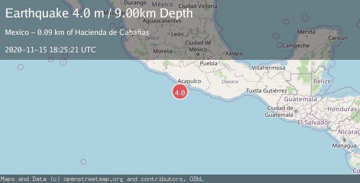 Map of OFFSHORE GUERRERO, MEXICO