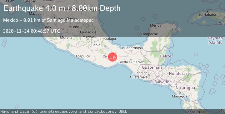 Map of OAXACA, MEXICO